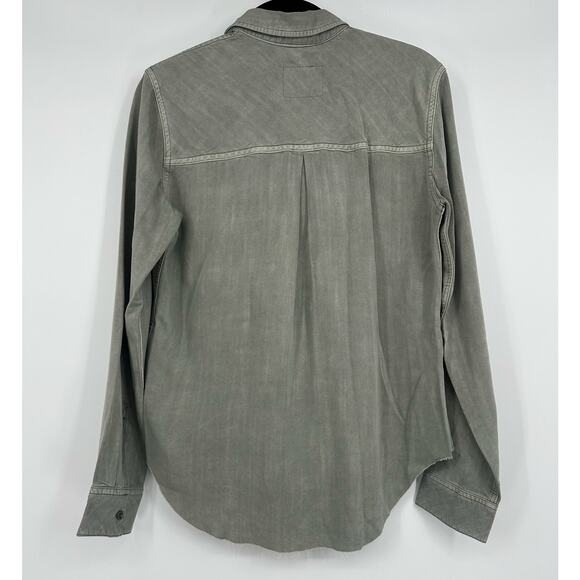 Rails Rhett raw hem button down shirt Moss - Picture 5 of 7